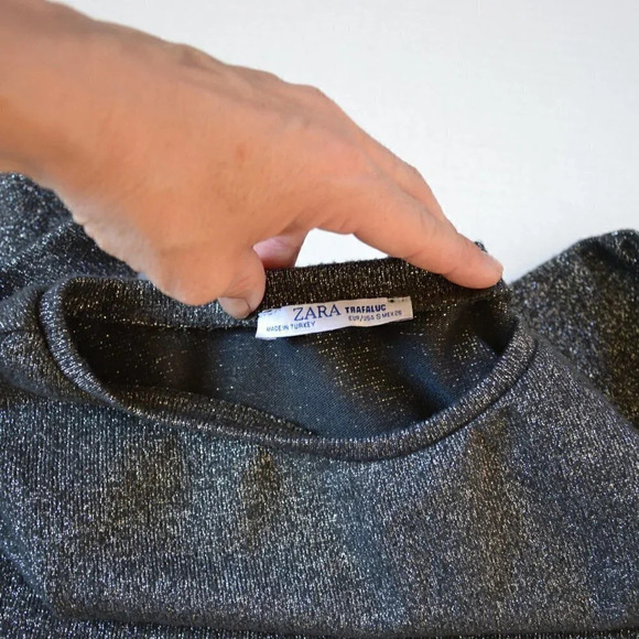 ZARA  Grey Sparkly Top - Picture 3 of 7